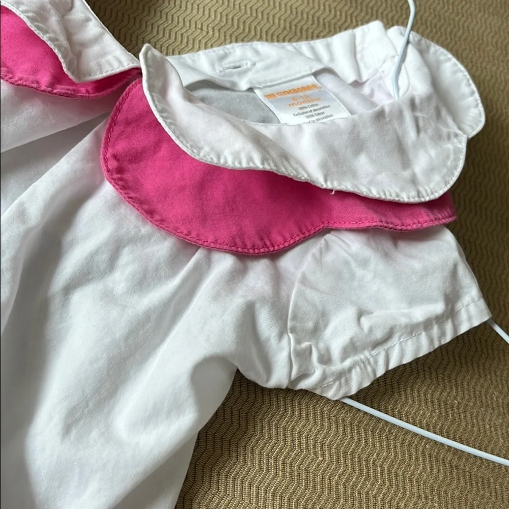 Gymboree White dress with Pink Collar